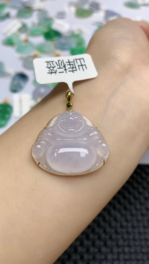 【闪购商品】翡翠颈饰18K金镶嵌 天然翡翠A货