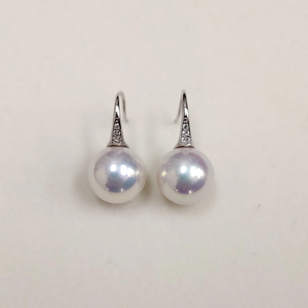 AIKJIANG/爱匠【百搭经典】人鱼姬 淡水珍珠耳钩 11-12mm s925银