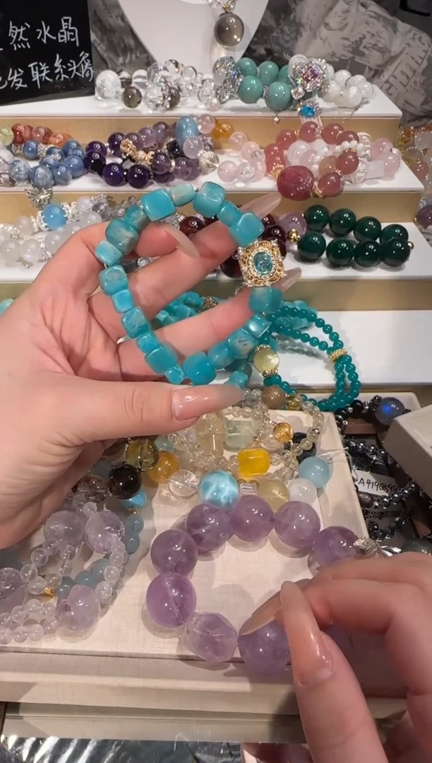 未镶嵌手串天河石多样性发一