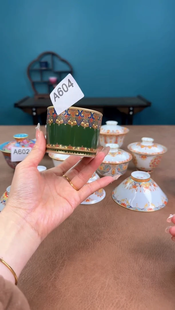 a604珐琅彩微瑕敦煌杯杯！！