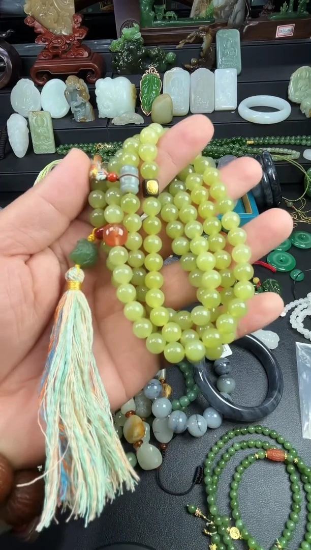 手串未镶嵌和田玉珠串
