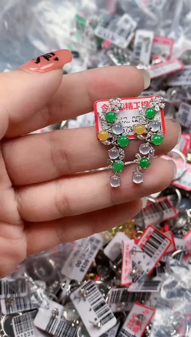 银S925镶嵌戒指翡翠天然A货缅甸翡翠