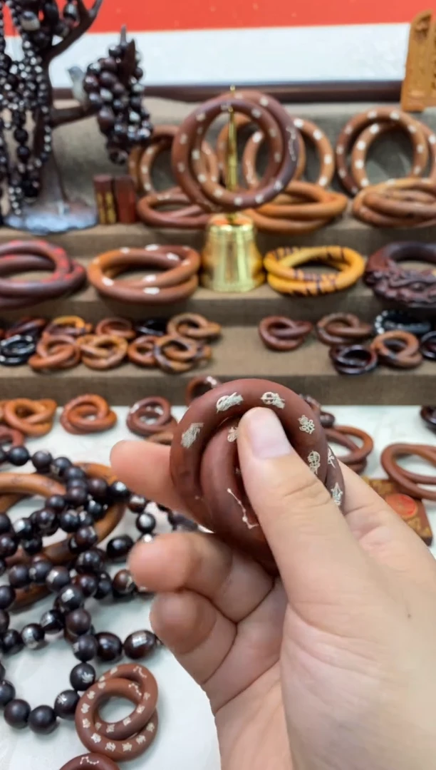 木枣木老料2.5乾坤圈镶银五雷五路全品