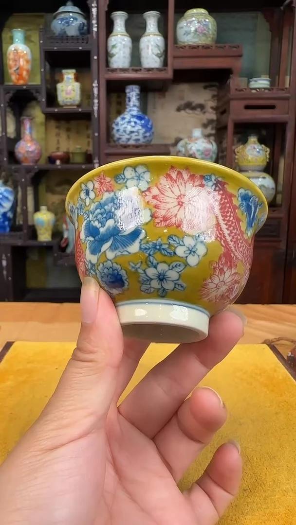 瓷片景德镇陶瓷摆件杯