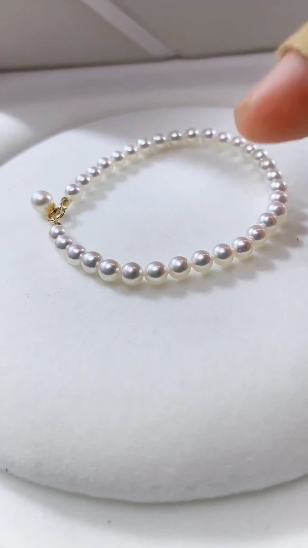 未镶嵌淡水珍珠珠宝奇石珍珠手链卡4.5到5