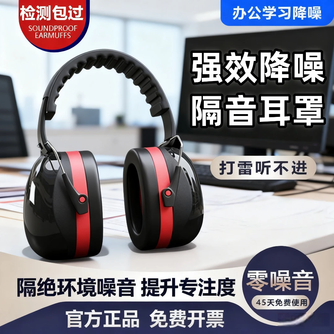 宿舍学习超强隔音降噪耳罩睡觉专用眼罩静音一体强效学生耳塞隔音