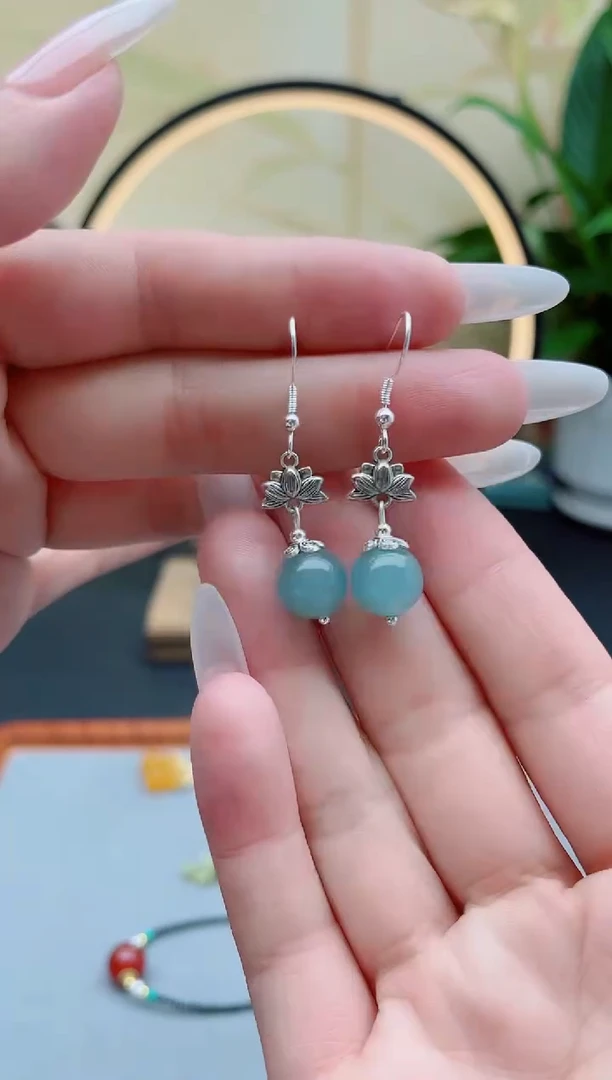 玛瑙/玉髓耳饰银S925镶嵌01