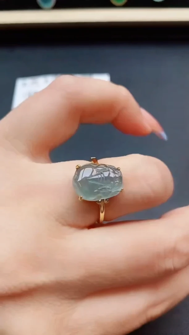 翡翠戒指银S925镶嵌312321