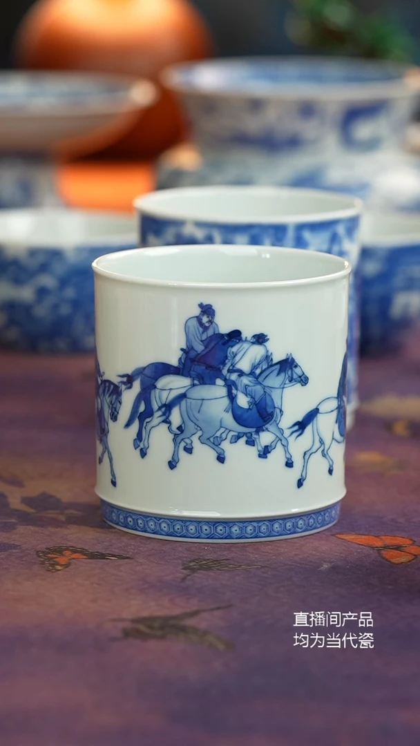 天心传人手造五王醉归图杯