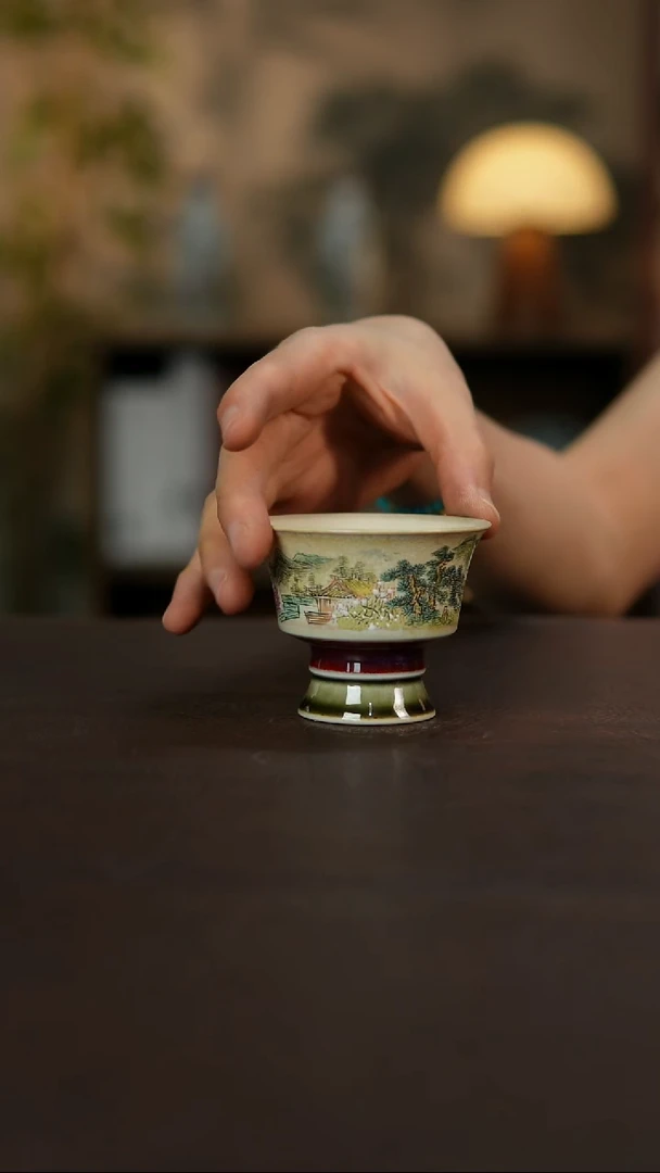 杯景德镇陶瓷杯碗柴烧多人