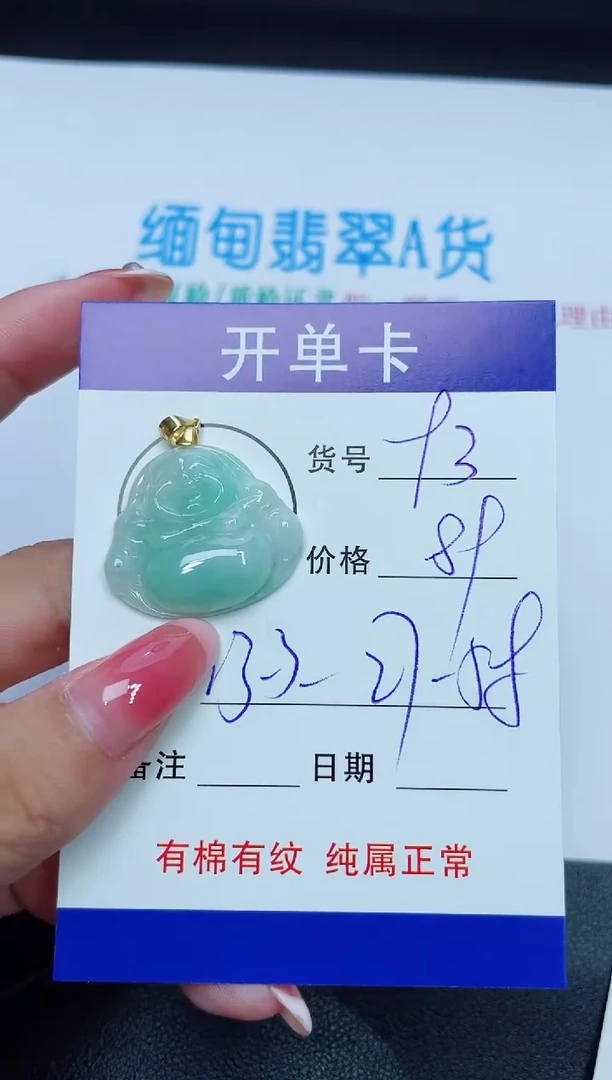 翡翠未镶嵌吊坠(赠链)93