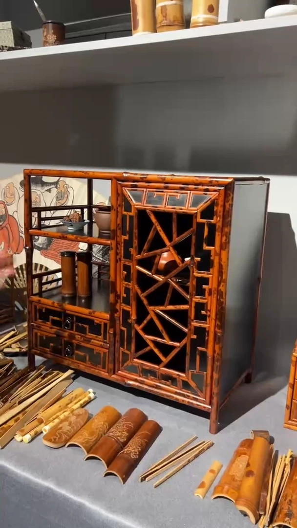 竹山*湘妃竹茶水柜收纳柜