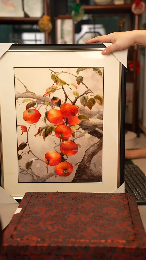 扇子苏绣挂画 尺寸43乘54