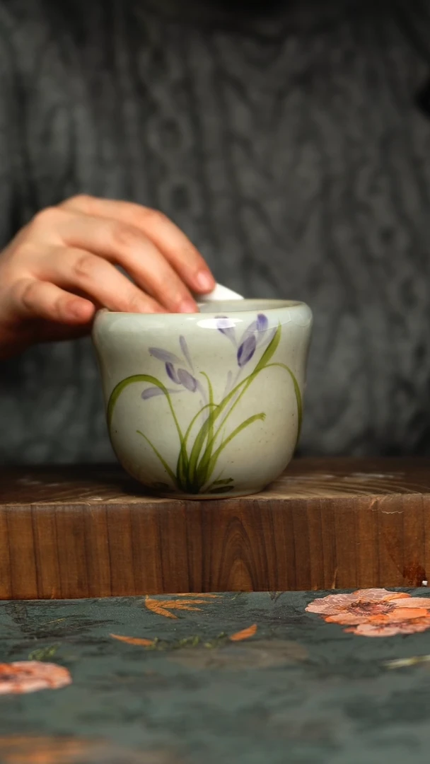 杯釉下彩手工手绘同款陶器