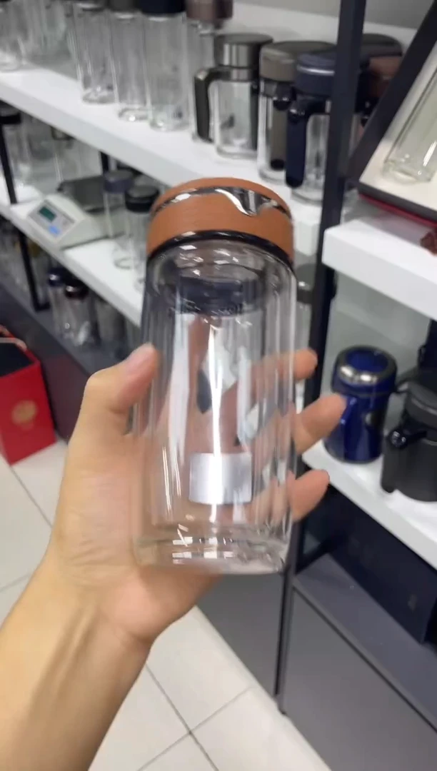 高硼硅玻璃无手柄款新家园双层0858-290ml棕