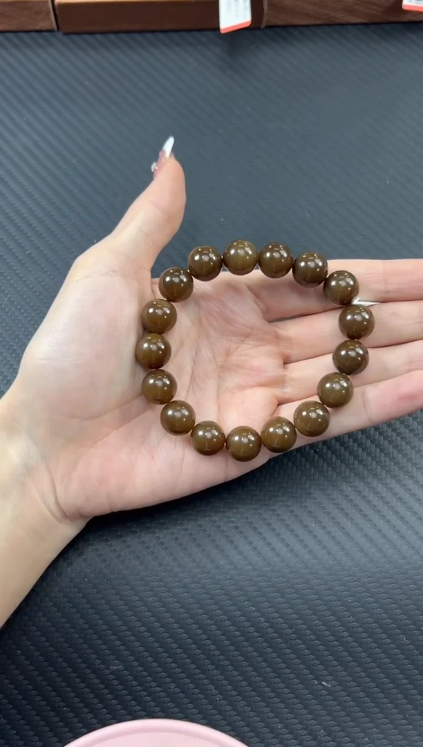 【闪购商品】和田玉手串未镶嵌且末金山微色差卡12手串