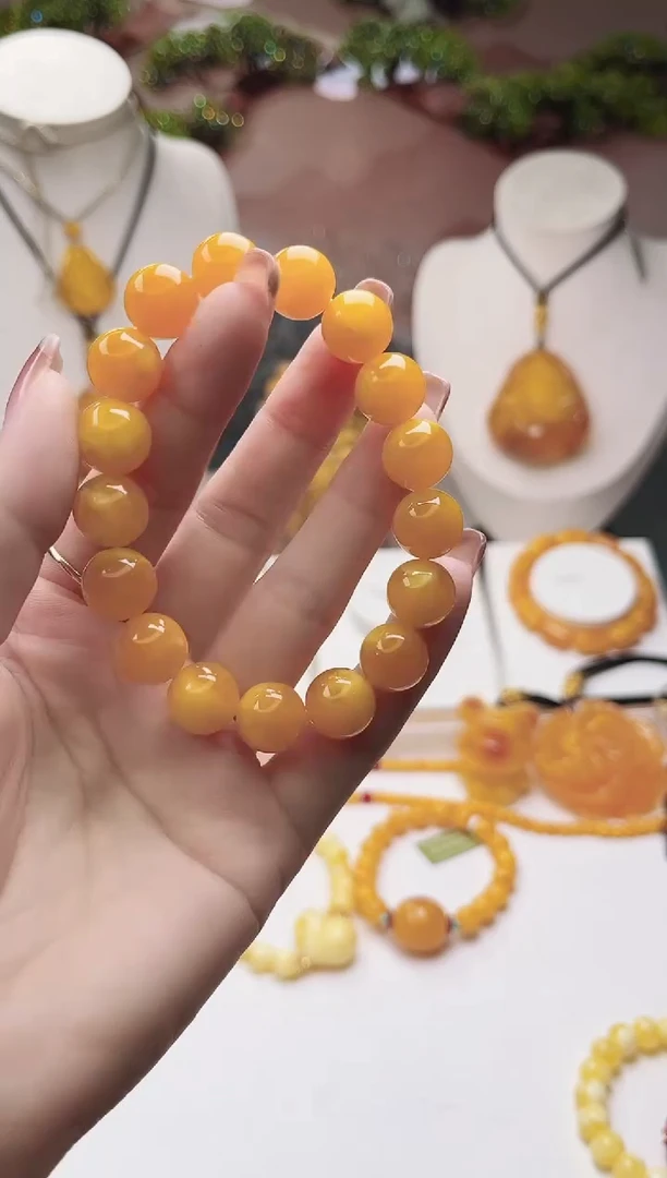 手链蜜蜡未镶嵌蜜蜡素圈手链