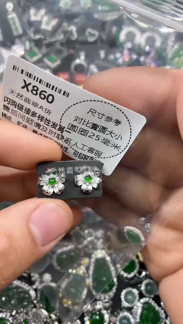 颈饰未镶嵌翡翠X860耳钉