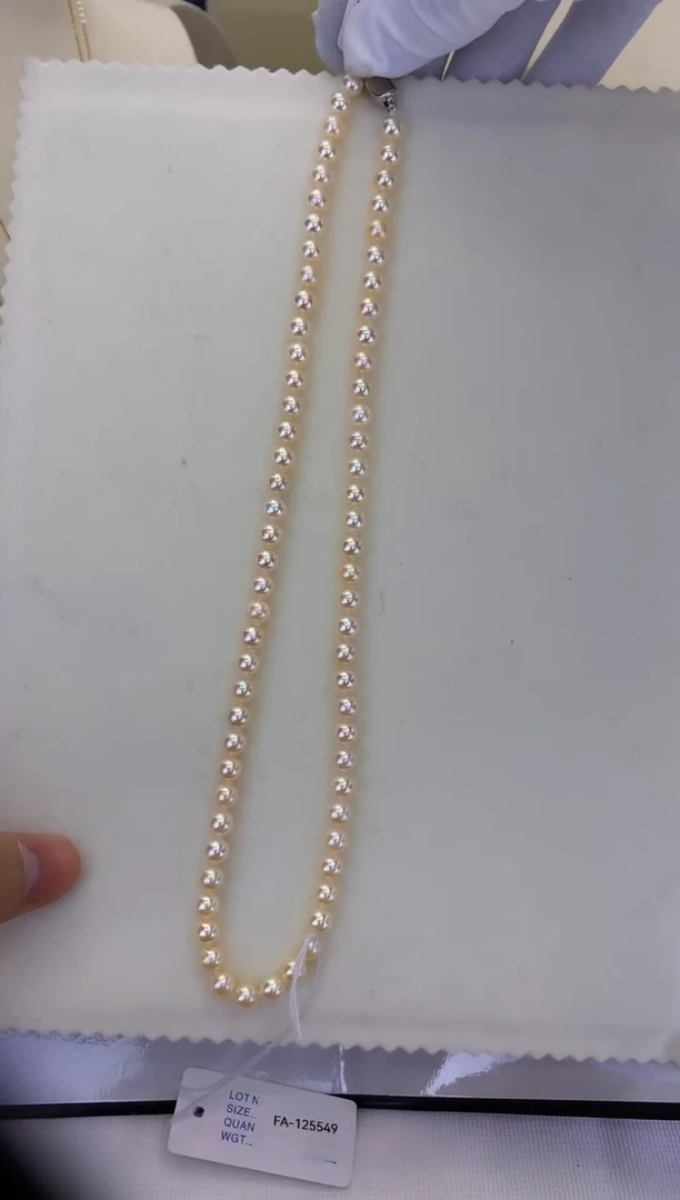 银S925镶嵌DA海水珍珠 GD277 5-6 羽皇金串链带FA大证