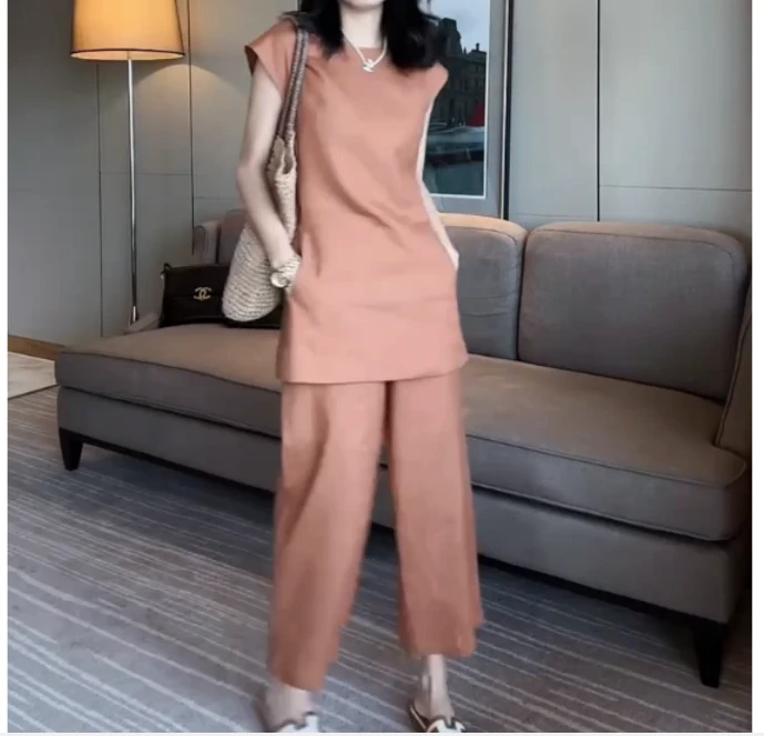 2025夏季新款网红同款洋气气质韩版潮流两件套女彩a1