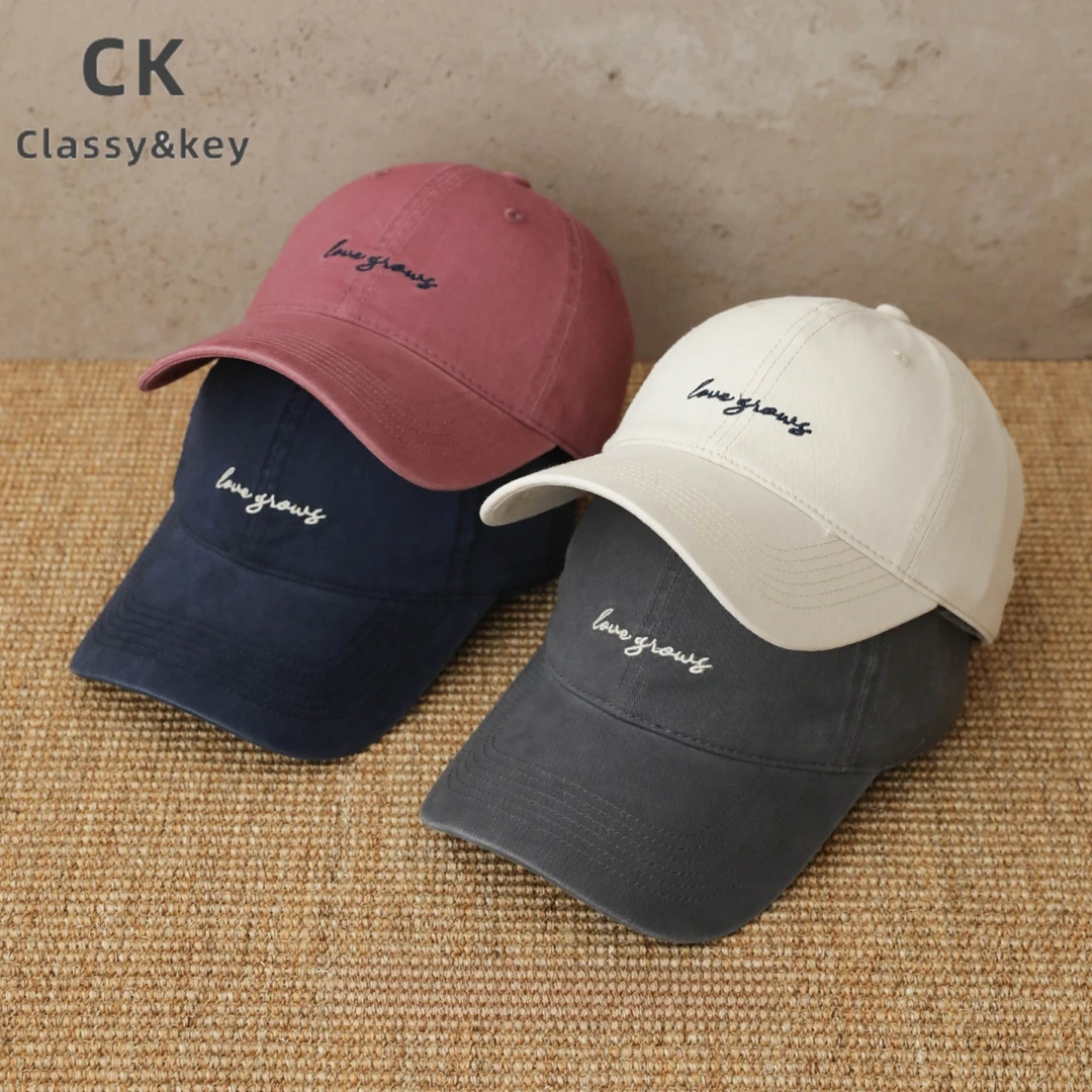 Classy key新加坡设计师联名款男女字母刺绣软顶棒球帽百搭鸭舌帽