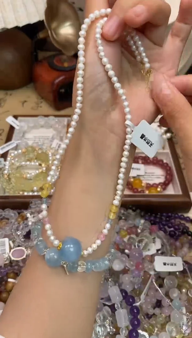 淡水珍珠银S925镶嵌颈饰145