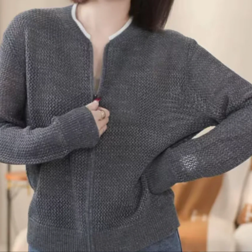 【29主播推荐】2024秋季潮流v领针织开衫百搭网红休闲女生上衣