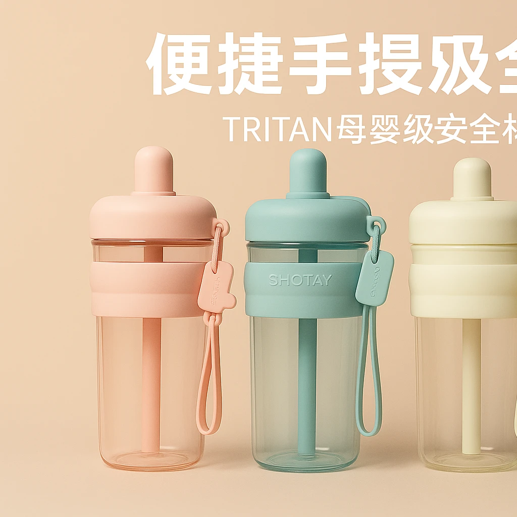可爱新款大容量水杯高颜值夏天杯子女生便携吸管tritan学生耐高温