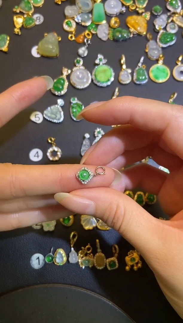 吊坠(不含链)银S925镶嵌翡翠1