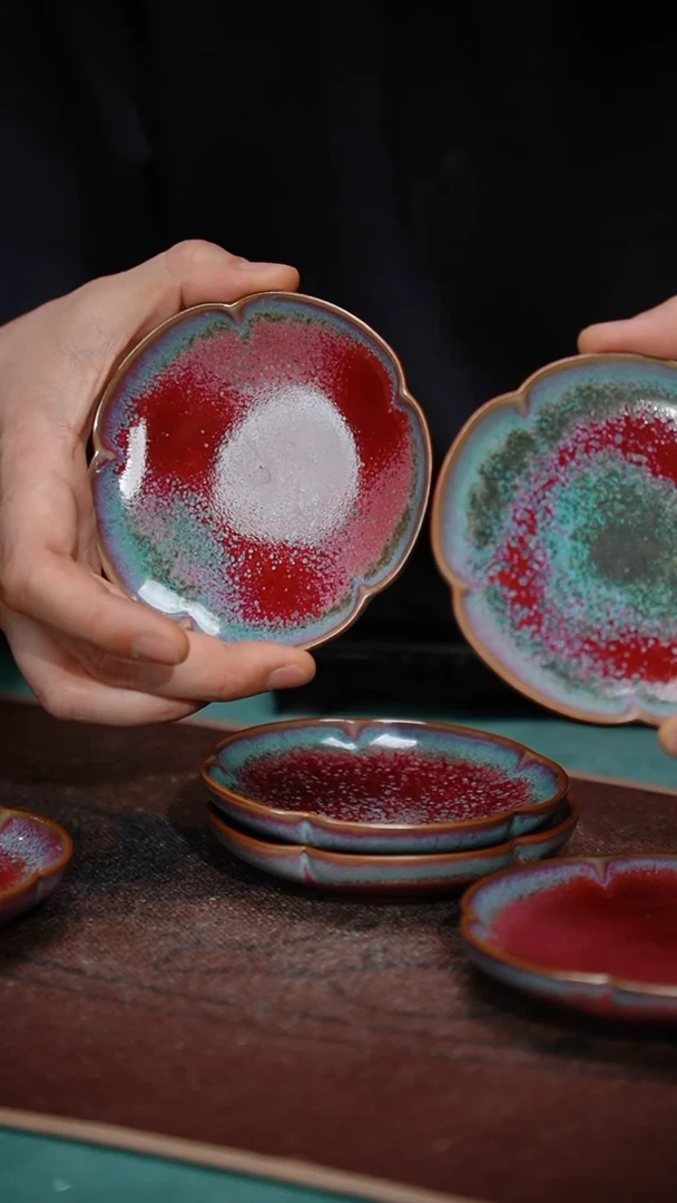 【闪购商品】115-6花瓣杯垫（苗幸伟 窑变随机）