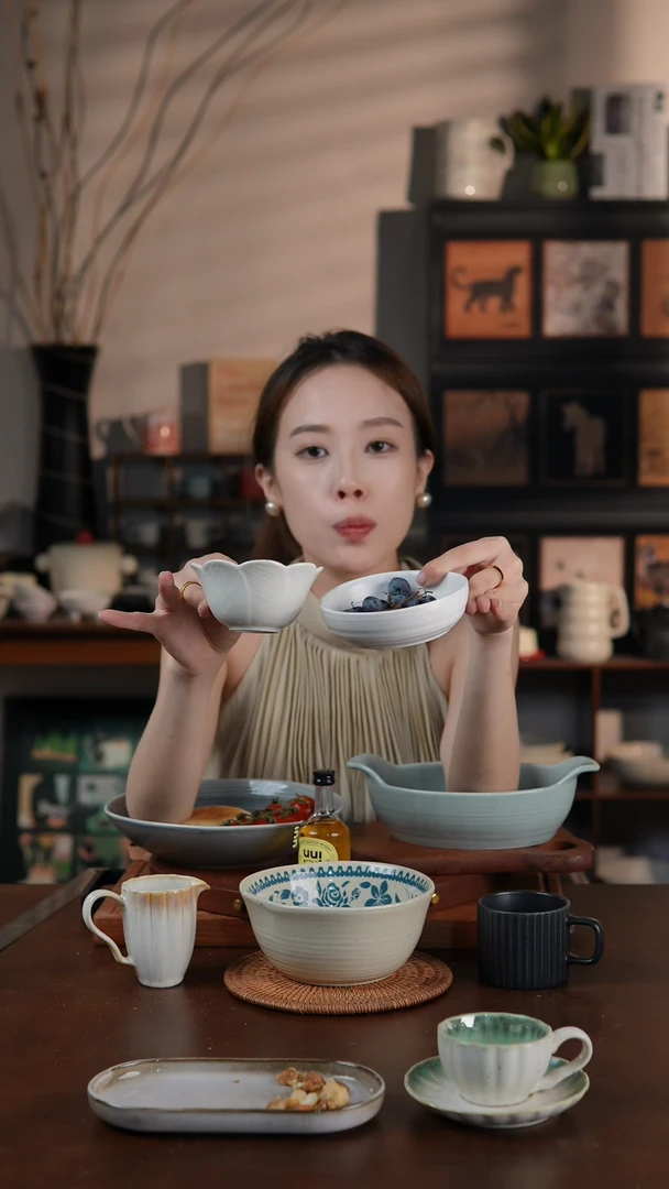 陶瓷花朵小碗 白色小碗两件套 微瑕 凑满20发货