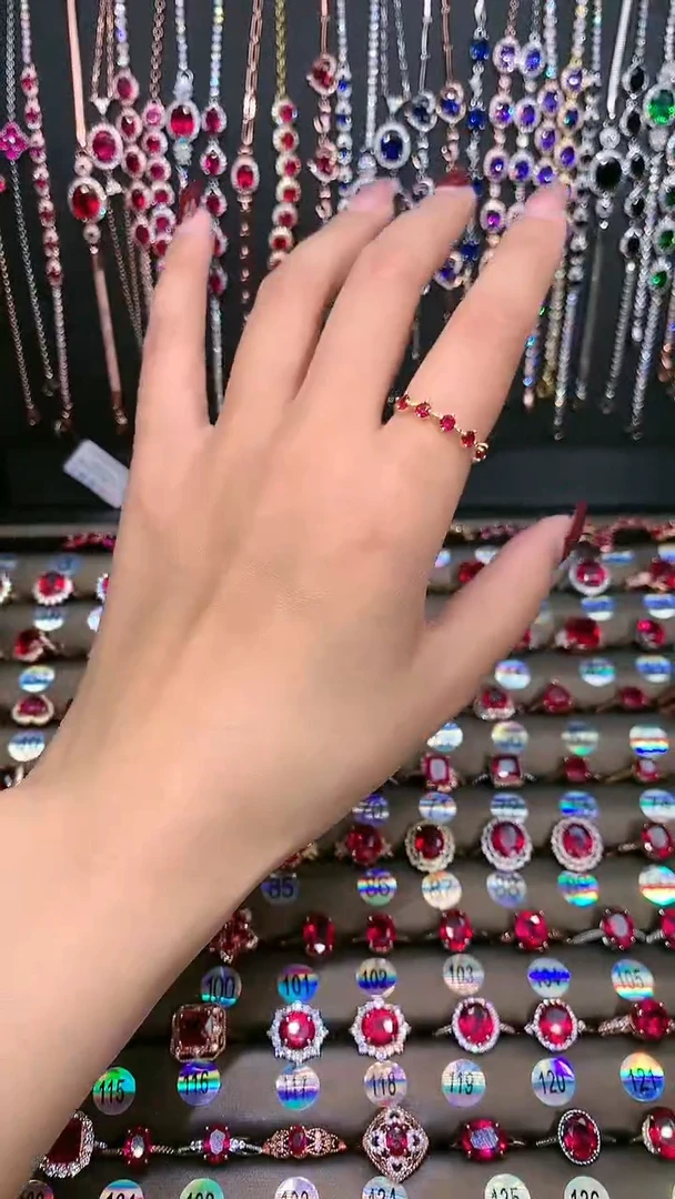 【闪购商品】红宝石戒指银S925镶嵌金