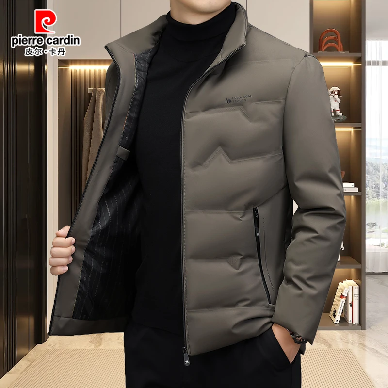 皮尔卡丹轻盈保暖时尚休闲立领白鸭绒冬季新款短款羽绒服男装蓄热