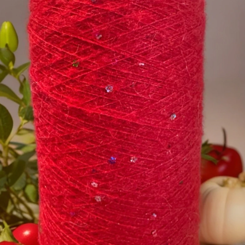 亮片马海毛手工编织毛线柔软绒毛材料包