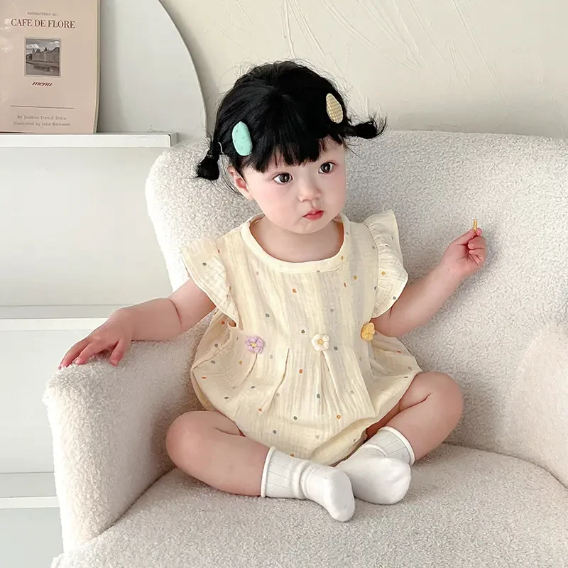 婴儿夏季薄款衣服包屁衣包屁宝宝新生儿夏装哈衣洋气公主连体衣