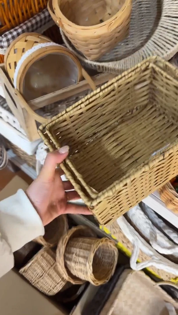 ᴹ****.微瑕捡漏 塑编套二长方形筐