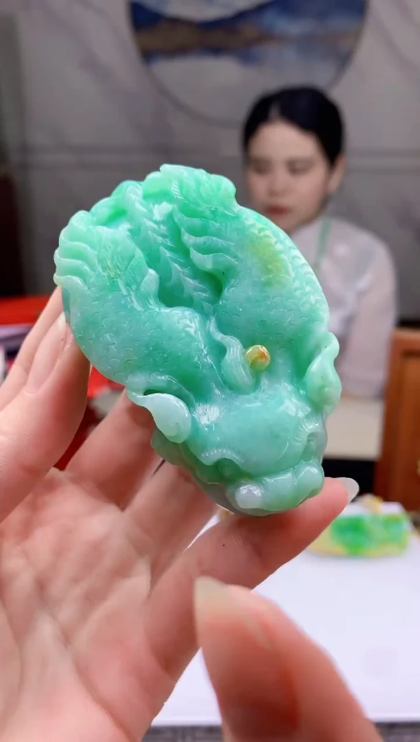 定制翡翠未镶嵌1034ry-毛货挂件赠珠链25