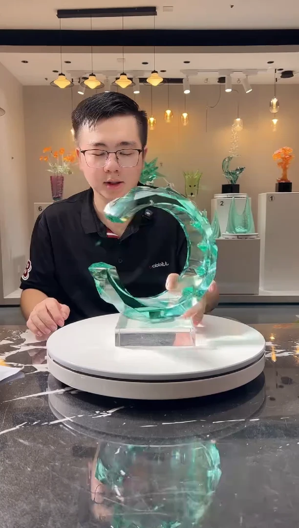 摆件巴比特美学 光影之环开口绿色