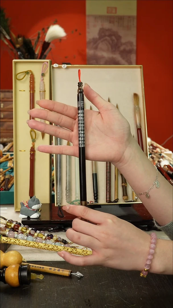 闪5孤品高货毛笔链接 清水试笔 蘸墨不退