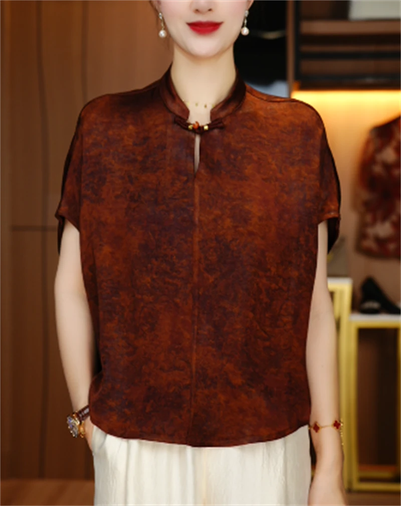 春夏衬衫女时尚显瘦优雅洋气气质休闲印花百搭衬衫V25Q819