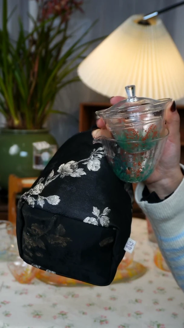 瓷片盖碗 公道 两个小茶杯 外带包一共5件套