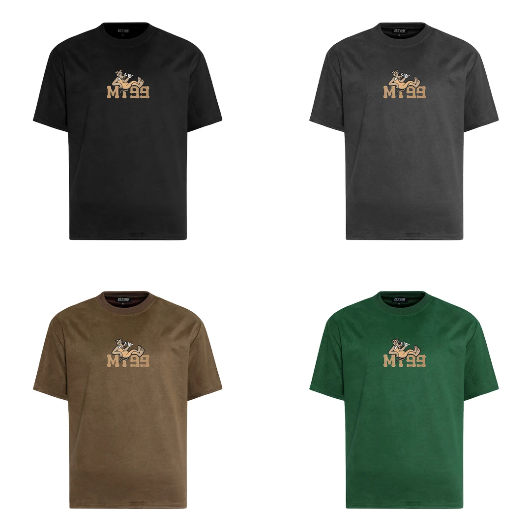 S020高级趣味印花短袖T恤 夏新款宽松简约感cleanfit休闲上衣潮男