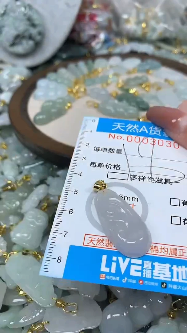 翡翠未镶嵌颈饰净货挂件-3030