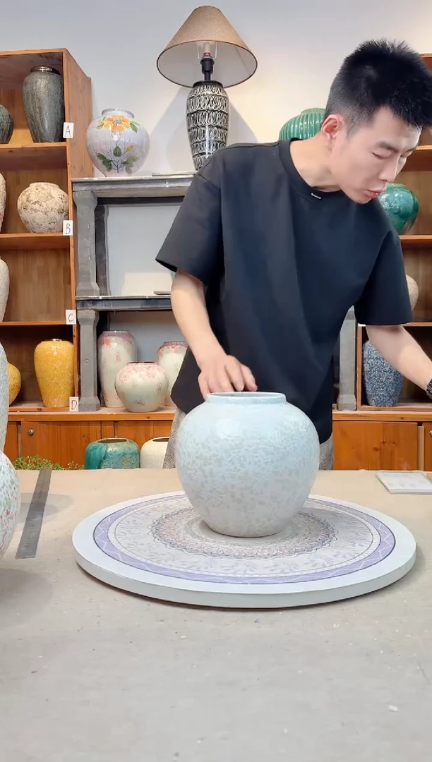 瓶陶瓷花瓶  茶白 小号   正品