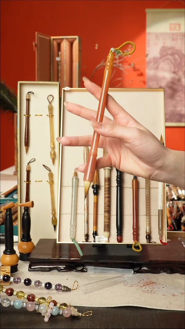 42号闪孤品高货毛笔链接 清水试笔 蘸墨不退