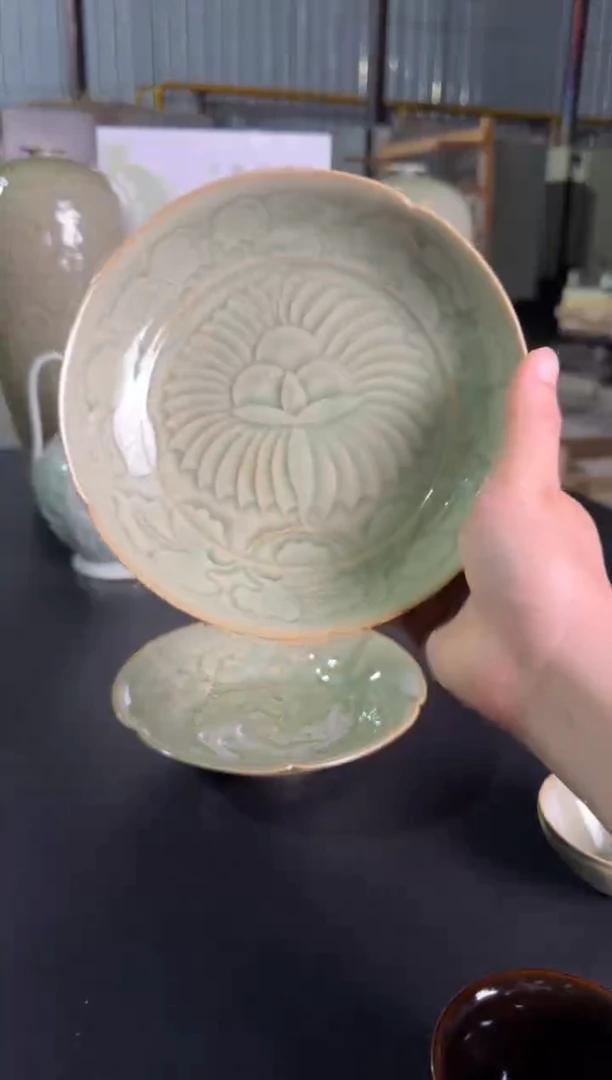 默认牡丹盘耀州窑仰山