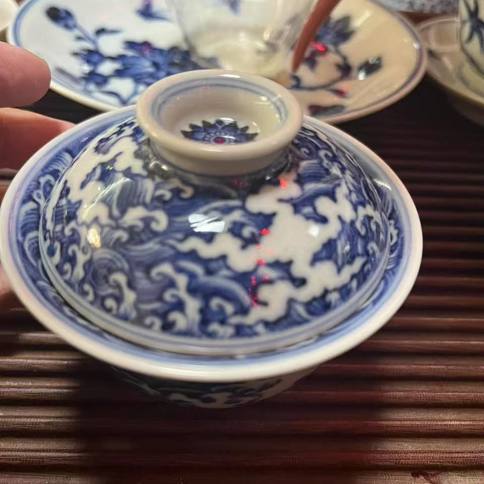 暗刻龙纹盖碗云林匠造