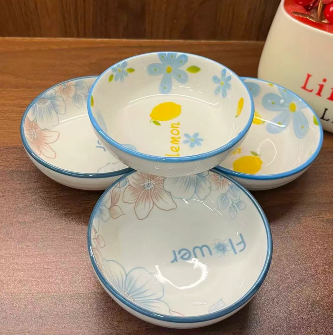 釉下彩家用小号陶瓷珍珠纹小味碟卡通小碗蘸料碟儿童小碗