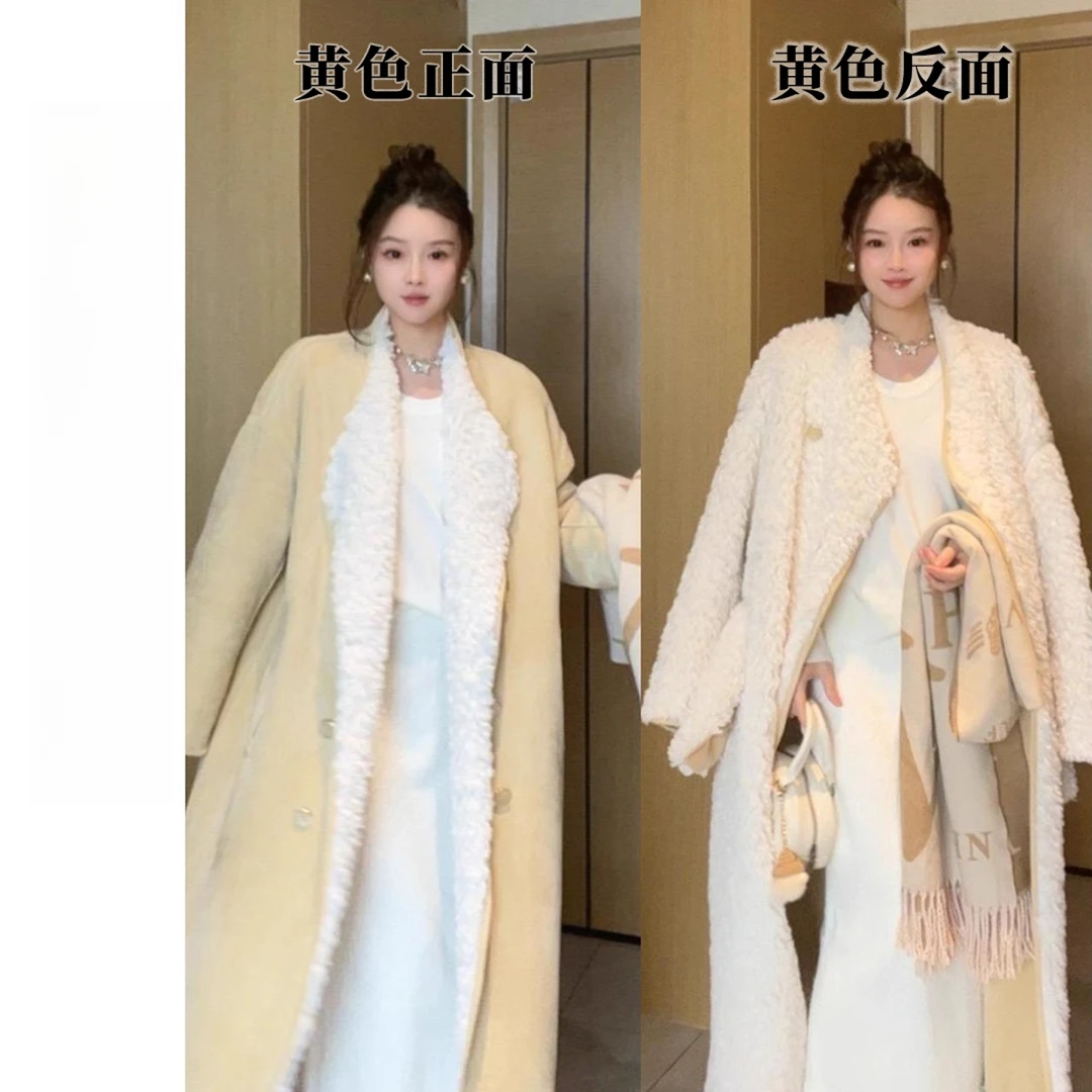 2025新款高级双面穿显瘦保暖女装毛毛外套时尚保暖毛绒毛呢外套
