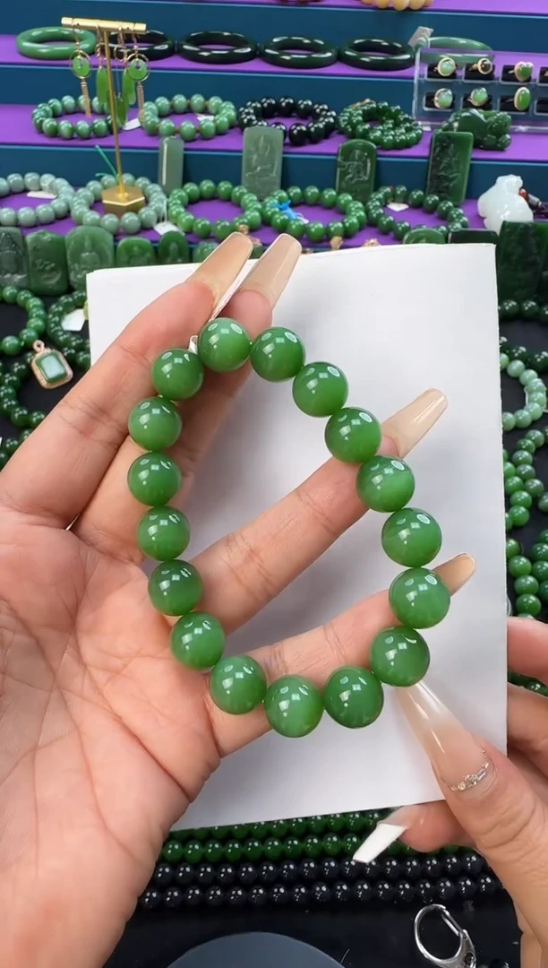 未镶嵌手串和田玉卡12单圈手串